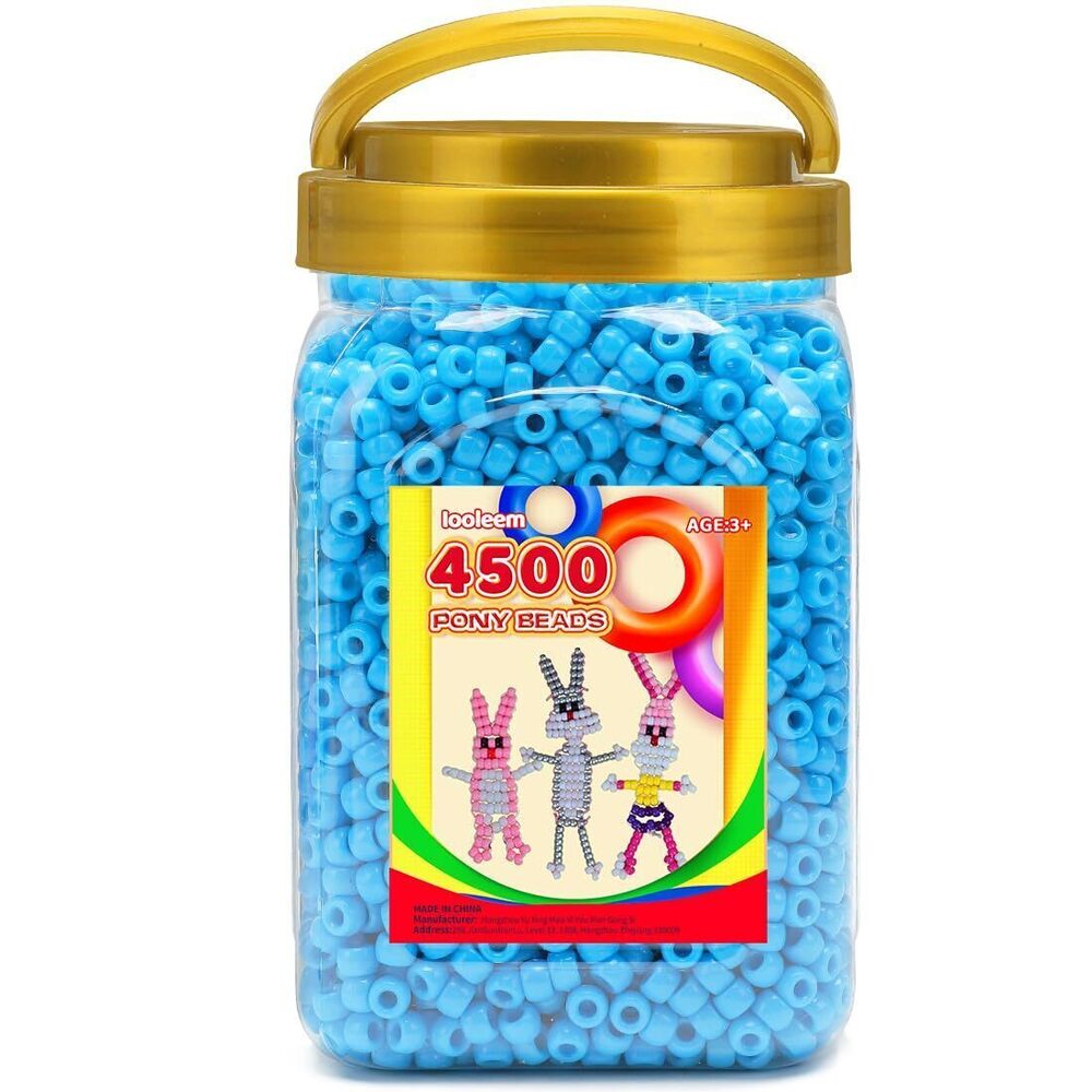 8228 Pony Beads4500pcs Light Blue Pony Beads Beads for Bracelets Making